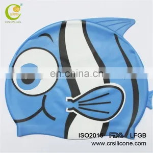 Silicone Rubber Children Swimming Cap Adult Men Women Waterproof Swim Caps thumbnail-1