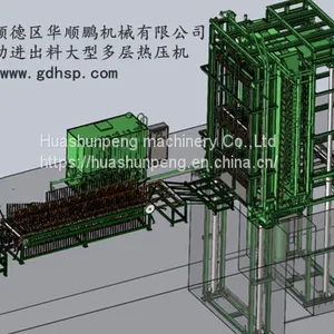 The Whole Plant Planning of 800 Ton Hot Pressing Machine Gluing Sheet Layer Automatically Incoming and Outgoing Material Man-made Board thumbnail-1