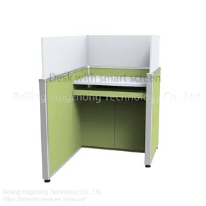 Study Carrel Desktop Partition Workstation Language Lab Table Computer Desk Height-adjustable School Library Cubicle thumbnail-1