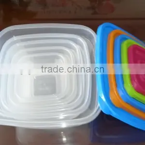 Popular 5 Pcs Set Square Plastic Food Storage Container / Food Storage Box thumbnail-2