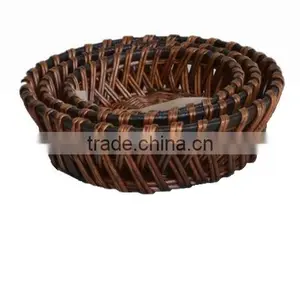 Wicker Woven Round Tray thumbnail-1