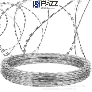 Double Spiral Cross Razor Barbed Wire Barrier With Concertina Coil for Border Line thumbnail-3
