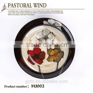 16-piece Reactive Glaze Stoneware Dinnerware Set With Poppy Hand Printing thumbnail-2