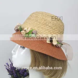High Quality Womens Sun Beach Promotional Straw Hat Different Color thumbnail-3