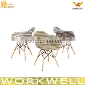 WorkWell Plastic Chair With Wood Legs Stackable Plastic Chair Outdoor Plastic Chair KW-P21 Quality Choice thumbnail-1