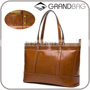 2016 Fashion Hollow Out Carve Pattern Genuine Leather Handbag Classic Shoulder Bag for Women thumbnail-1