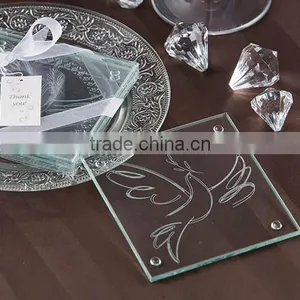 Glass Sqaure Clear Glass Coaster Bird Image Printed Coffee Cup Coasterrs thumbnail-1