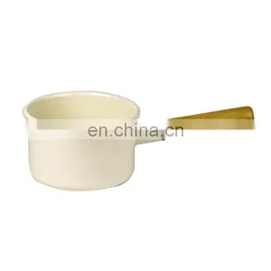 Poland Small Colorful Flower Pattern Kitchen Dual Purpose Enamel Milk Pot thumbnail-4