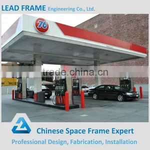 Low Price Steel Space Frame Structure Gas Station Canopy thumbnail-1