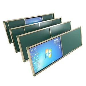 Sliding Blackboard Unit Horizontal Slider Chalkboard Cabinet Push Pull Whiteboard Push Pull Blackboard thumbnail-4