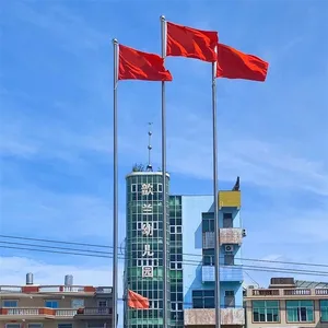 Outdoor Stainless Steel Flagpoles: 15m Tapered Type Lifting Type (Manual & Electric), High Flagpoles for Hospitals and Construction Sites Made thumbnail-1
