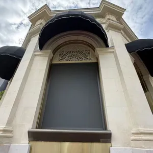 Fixed Curved Dome Decorative Window Awning, Scalloped Edge Waterproof Fabric Stationary Canopy for European Commercial Building & Villa Facade thumbnail-4