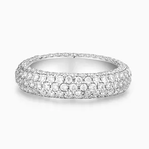 Shining Star Jewelry Trendy Solid 925 Silver Iced Out Moissanite Women's Ring thumbnail-1