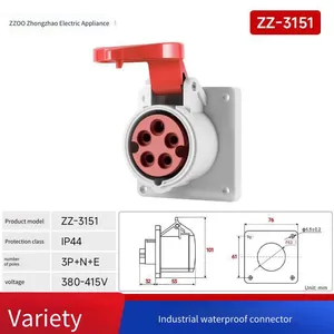 Zhongzhao Waterproof Industrial Plug and Socket Male-female Docking Connector, 3-core Three-phase 380v 32a Aviation Plug thumbnail-4