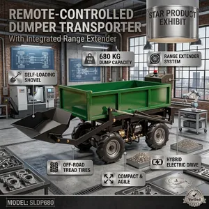 Wireless Remote Controlled Material Carrier Hydraulic Mini Dumper for Landscaping and Agriculture thumbnail-1