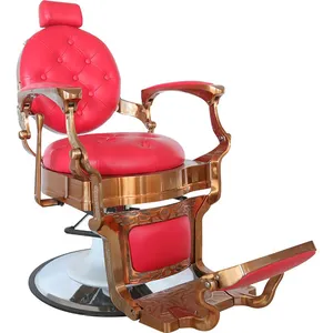Industrial Grade Barber Chair Stainless Steel Hydraulic System 50cm Height Adjustment 360° Rotation thumbnail-1