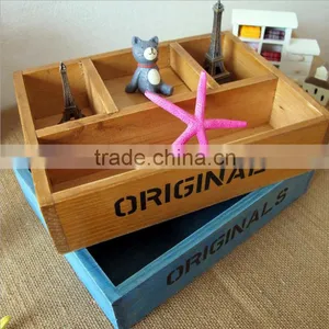 Antique Wood Gift Tray Box, Wooden Tray With 4 Compartments Wholesale, Home Storage Cheap Wood Tray thumbnail-1