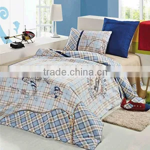 Reactive Dye Embroidery Logo Bedding Cotton Child Duvet Cover Bed Set 205TC In Blue Color thumbnail-1