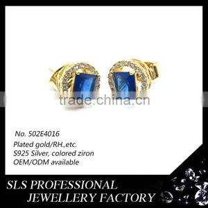 Sterling Silver White Gold Plated Screw Back Black CZ Stone Earrings Fashion in 2015 thumbnail-4
