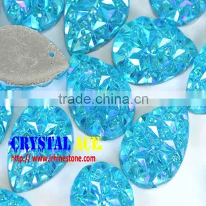 Starry Sky Epoxy Stone Sew-on Water Drop Aquamarine AB All Star Rhinestone China Wholesale thumbnail-1