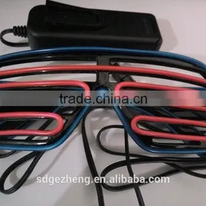 EL Wire Shutter Party Sunglasses Window Type Multi Colors el Lighted up Party Glasses With CE RoHS Approval thumbnail-1