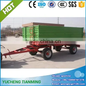 Tractor Drag Two Wheels 3 Tons Farm Trailers for Sale thumbnail-2