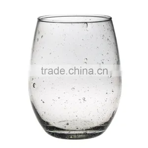 Newly Designed Stemelss Round Shaped Drinking Glass With Bubble thumbnail-1