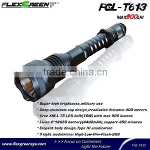 18650 Battery Hard Anodizing T6 Military LED Flashlight thumbnail-2