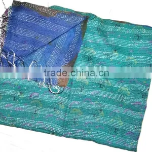 Handmade Women Silk Kantha Shawl thumbnail-5