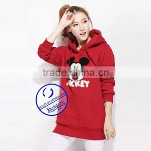 Custom Wholesale Women Extra Long Fleece Hoodies With Embroidered thumbnail-3