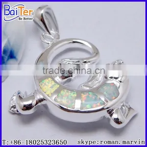 925 Sterling Silver Created Opal And Garnet Diamond Jewelry Pendants And Charms thumbnail-2