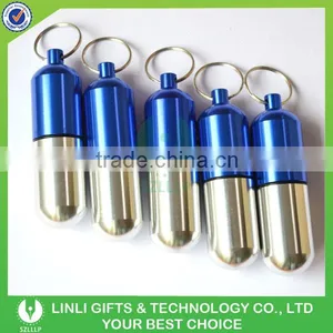 Oem Logo Promotional Gift Metal Pill Box Keyring thumbnail-4