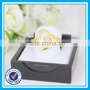 Factory Direct Sale Plated Gold Zircon Heart-shaped Metal Rings thumbnail-6