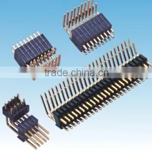 1.27*2.54mm Pitch Pin Header Dual Row Right Angle Dip Type thumbnail-1