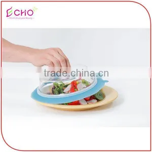 Universal Foldable Plate Topper Lid/Silicone Fresh Keep Lid With Airtight Suction thumbnail-3