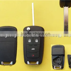 Flip Key Remote Fob Case Cover for Chevrolet Cruze HU100 4 Button Car Key Blank thumbnail-1