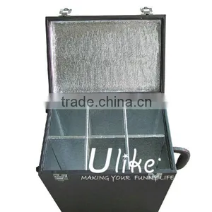 2014 Popular Hot Popular Leather Wine Display Package With Handle for Six Bottles With Wine Accessories Wine Packaging Machi thumbnail-1