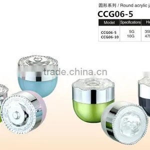 Wholesale Cosmetic Packaging Skincare Bottle Round Colord 15g/30g/50g Acrylic Jars Acrylic Cream Jar thumbnail-5