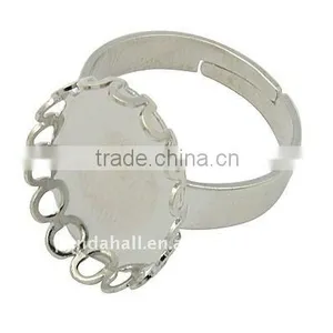 Brass Ring Shanks, Nickel, 17mm Inner Diameter; Tray: 14.3x19mm, Inner 13.5x18mm(KK-Q117-N) thumbnail-1