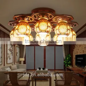 LED Morden Ceiling Light Beautiful Chandelier Jingdezhen Porcelain Light 9Head for Dining Bedroom Hotel Ceramic Lamp thumbnail-5