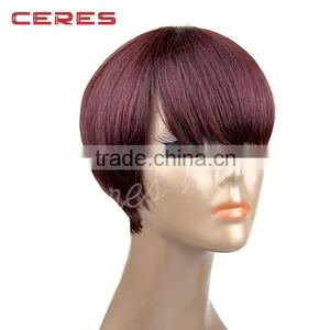 Free Shipping Custom Made Popular Color 99J Silky Straight Glueless Wig Silk Top Remy Brazilian Human Hair Full Lace Wig thumbnail-6
