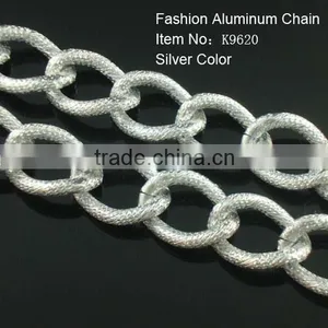 Silver Color Aluminum Net Surface Curb Chain thumbnail-1