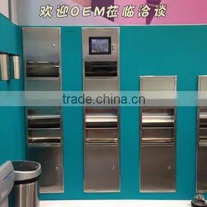 Space Usage Stainless Steel Antuomatic Hand Dryer and Dustbin Combination thumbnail-2