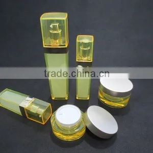 Plastic Cosmetic Packaging, Square Shaped Acrylic Lotion Pump Bottle and Oval Shaped Acrylic Cream Jar thumbnail-1