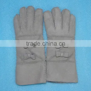 Hand Made Leather Mitten Fur Skin Double Face Fur /leather Gloves,KZ140034 thumbnail-2