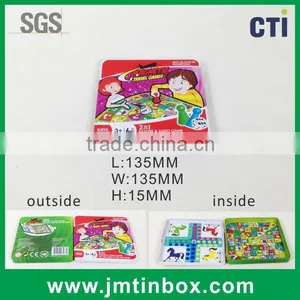 Square Magnetic Game of Chess Hinge Tin Box thumbnail-1