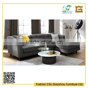 Contemporary Style Nordic Wooden Legs L-shaped Sectional Sofa Leisure Style Durable Fabric Sofa in Living Room thumbnail-5