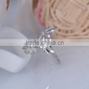 2015 Wholesale 925 Sterling Silver Ring Three Sunflower Pave Setting Ring thumbnail-5