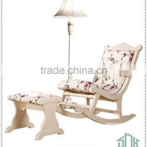 White Wooden Rocking Chair HB-A# Antique Rocking Chair Prices Wood Rocking Chair thumbnail-1