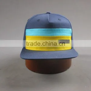 Custom High Quality 5- Panel Cotton Twill Snapback Hat With Woven Badge thumbnail-2